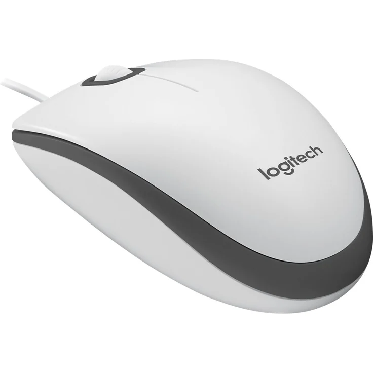 Logitech M100 Maus mit Kabel, 1000 DPI Optischer Sensor, USB-Anschluss, 3 Tasten, Für Links- und Rechtshänder, PC-Mac - weiß, Englische Verpackung – Bild 7