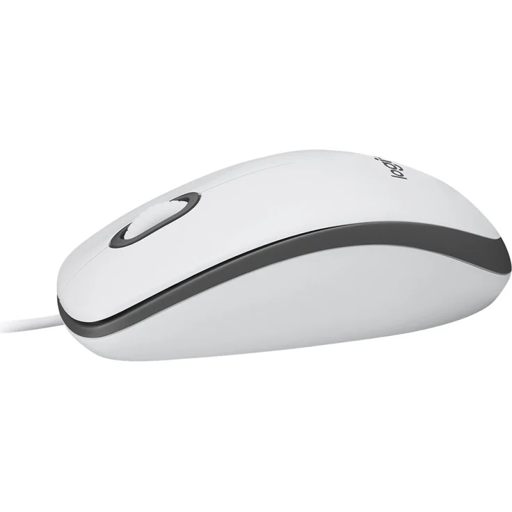 Logitech M100 Maus mit Kabel, 1000 DPI Optischer Sensor, USB-Anschluss, 3 Tasten, Für Links- und Rechtshänder, PC-Mac - weiß, Englische Verpackung – Bild 6