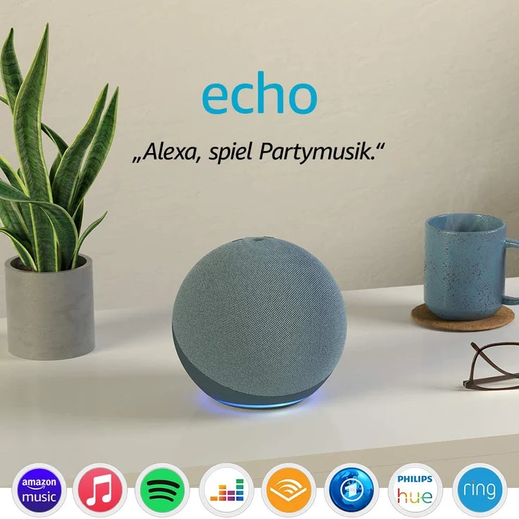 Amazon Echo (4. Generation) Smarter Lautsprecher mit herausragendem Klang, Smart Home-Hub und Alexa, Blaugrau – Bild 6