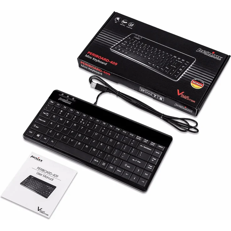 Perixx PERIBOARD-409U - Tastatur - USB - Piano Black (Deutsches Tastaturlayout QWERTZ) – Bild 5