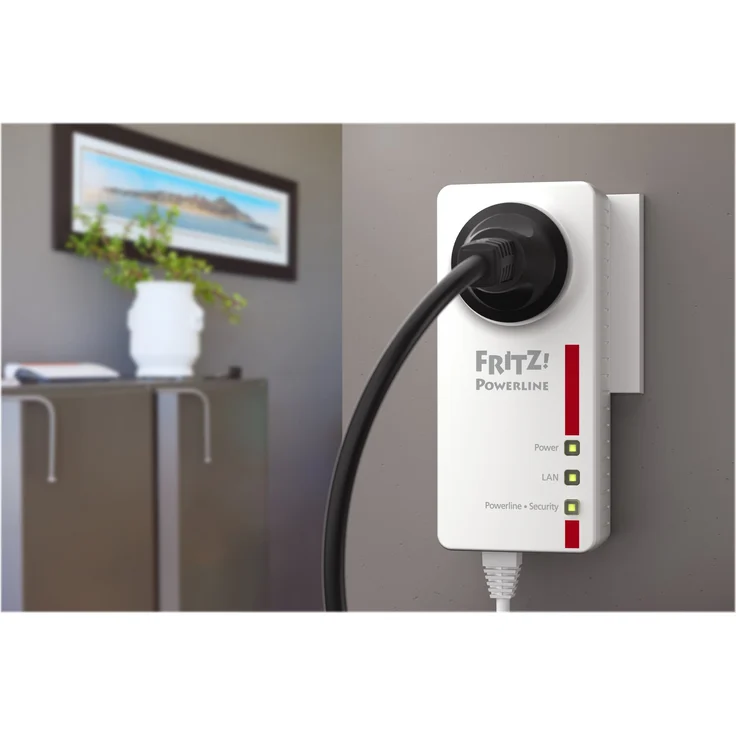 AVM FRITZ!Powerline 1220 Set / 1220E Set (1,200 MBit-s, 2x Gigabit-LAN je Adapter, ideal für NAS-Anwendungen und HD-Streaming, deutschsprachige Version) weiß – Bild 4
