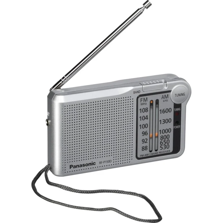 Panasonic RF-P150DEG-S Taschenradio mit Trageriemen, Batteriebetrieb silber – Bild 2
