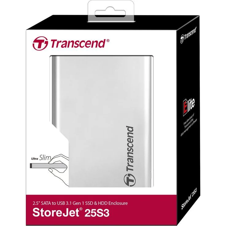 Transcend StoreJet - Speichergehäuse - 6.4 cm (2.5") - SATA 6Gb/s - USB 3.0 (TS0GSJ25S3) – Bild 3