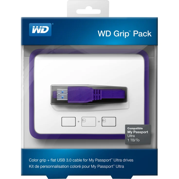 Western Digital Grip Pack Farbenfrohe Halterung und passendes flaches USB 3.0-Kabel für My Passport Ultra 1TB- Laufwerke. – Bild 2