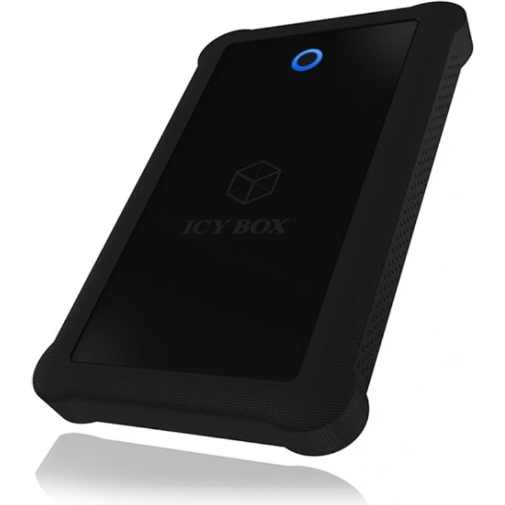 ICY BOX IB-233U3-B Externes Gehäuse für 2,5'' (6,35 cm) SATA HDD-SSD mit USB 3.0 Anschluss (UASP), SATA III, werkzeuglos, Silikonschutzhülle, Schwarz – Bild 4