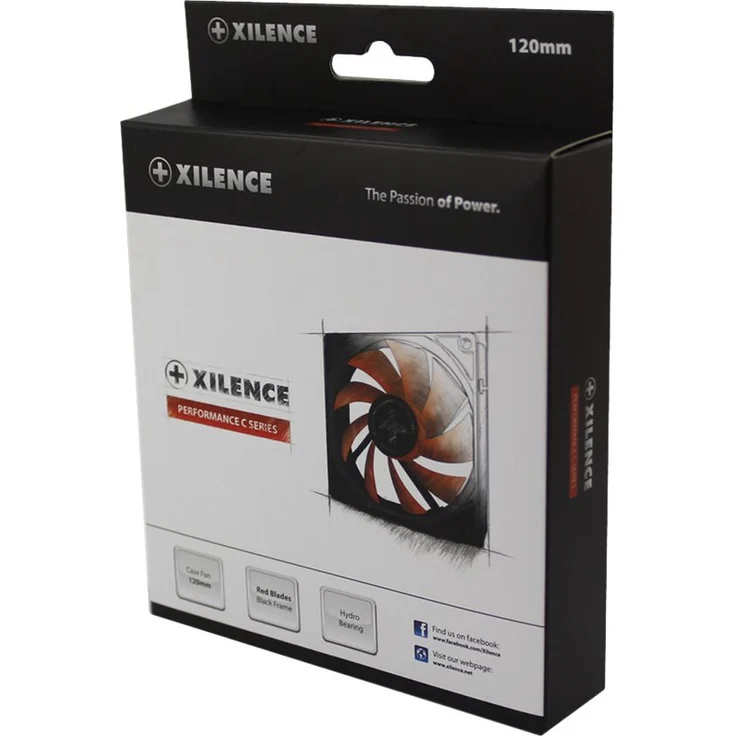 Xilence Performance C Series XPF120.R - Gehäuselüfter - 120 mm - Schwarz, Rot (XF039) – Bild 3