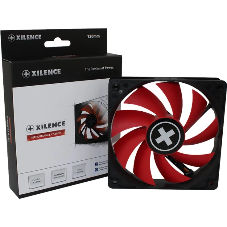 Xilence Performance C Series XPF120.R - Gehäuselüfter - 120 mm - Schwarz, Rot (XF039) – Bild 2