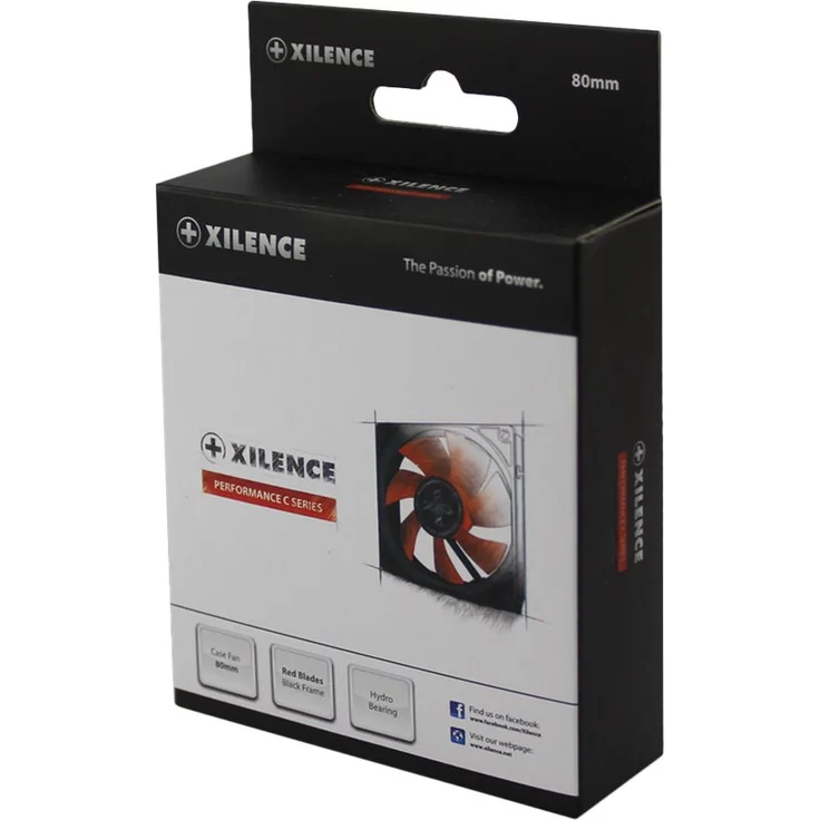 Xilence Performance C Series XPF80.R - Gehäuselüfter - 80 mm - Schwarz, Rot (XF037) – Bild 3