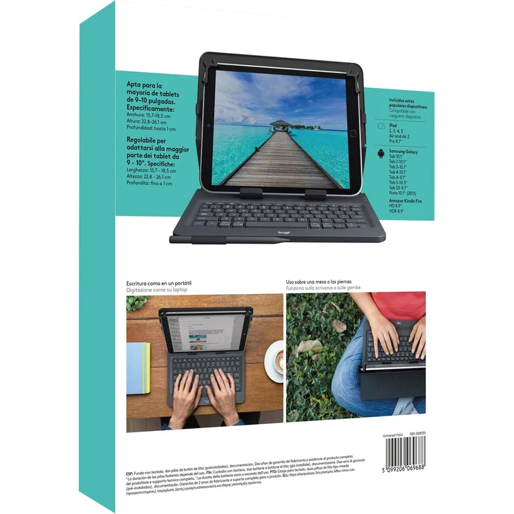 Logitech Universal - Tastatur und Foliohülle - kabellos - Bluetooth 3.0 - QWERTY - GB (920-008341) – Bild 6