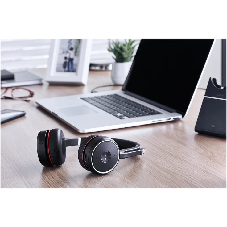 Jabra Evolve 75 UC Wireless Stereo On-Ear Headset, Unified Communications zertifizierte Kopfhörer mit langer Akkulaufzeit, USB Bluetooth Adapter, VoIP-Headset, schwarz – Bild 14