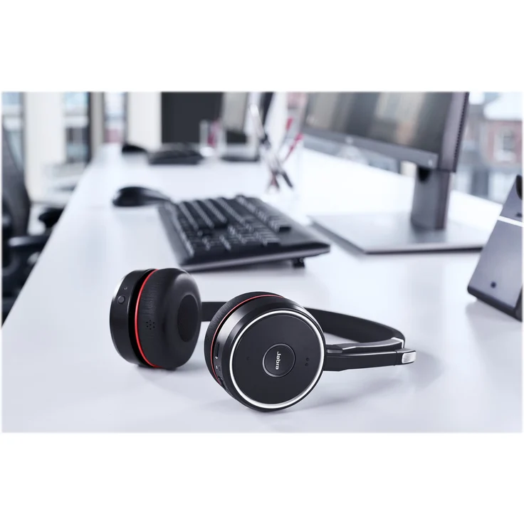 Jabra Evolve 75 UC Wireless Stereo On-Ear Headset, Unified Communications zertifizierte Kopfhörer mit langer Akkulaufzeit, USB Bluetooth Adapter, VoIP-Headset, schwarz – Bild 13