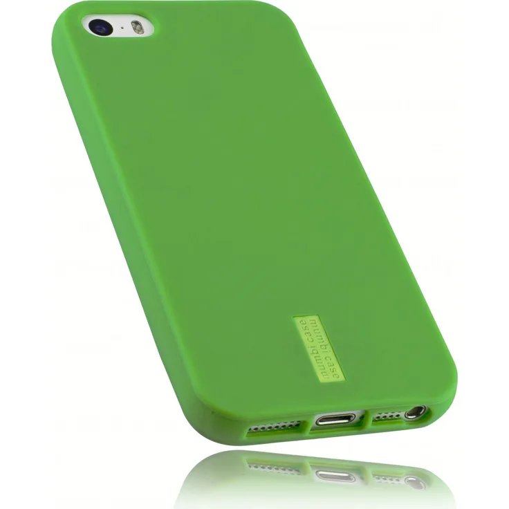 mumbi TPU Hülle grün mit Logo für Apple iPhone 5/5s/SE 2016