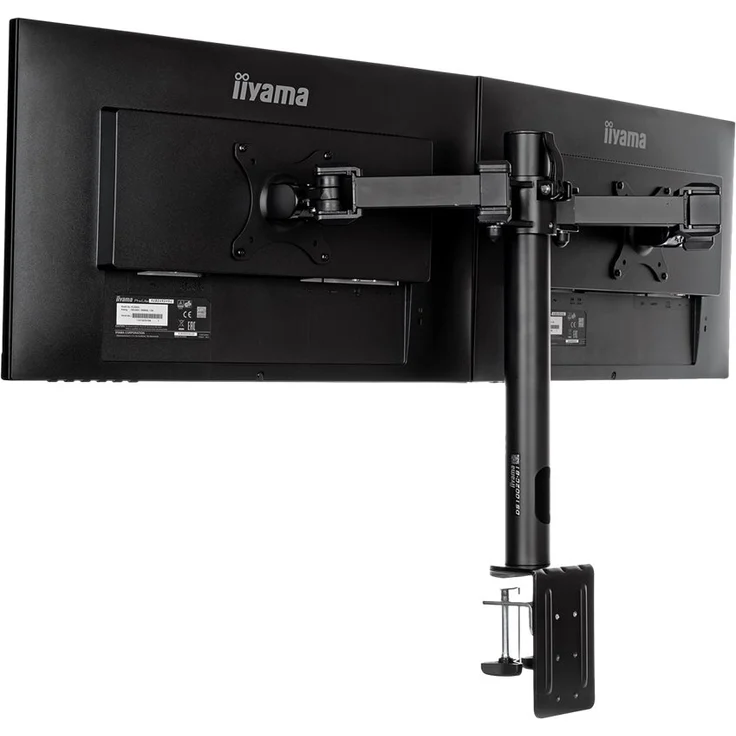 iiyama DS1002C-B1 Dual-Monitor Halterung, Tischklemme (für Displays bis 30 Zoll und maximal 10kg - Monitor) schwarz – Bild 7