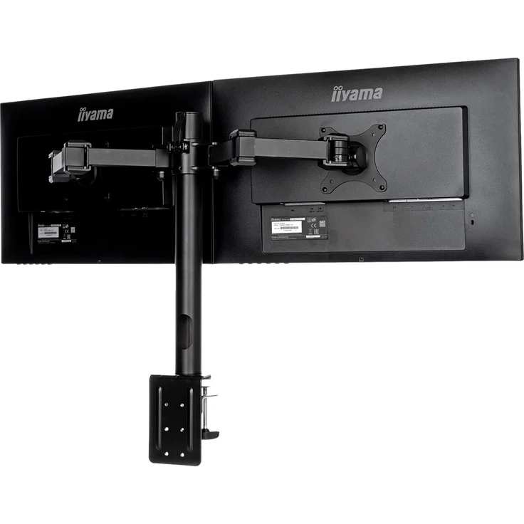 iiyama DS1002C-B1 Dual-Monitor Halterung, Tischklemme (für Displays bis 30 Zoll und maximal 10kg - Monitor) schwarz – Bild 6