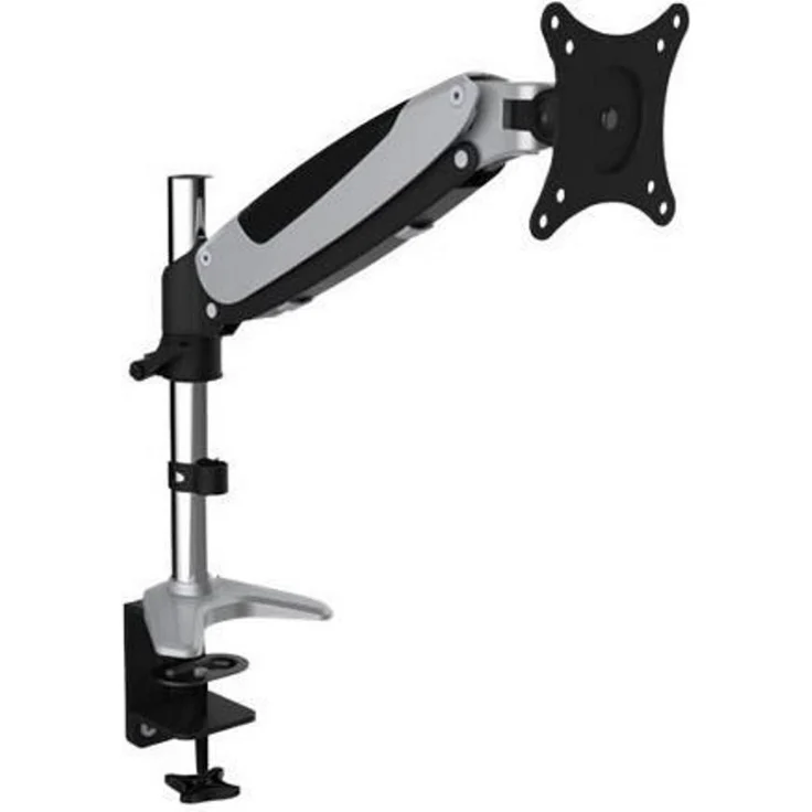 DIGITUS Monitor-Halterung - Klemme & Gasdruckfeder - 1 Monitor - Bis 27 Zoll - Bis 1x 8 kg - VESA 75 & 100 - Silber – Bild 3