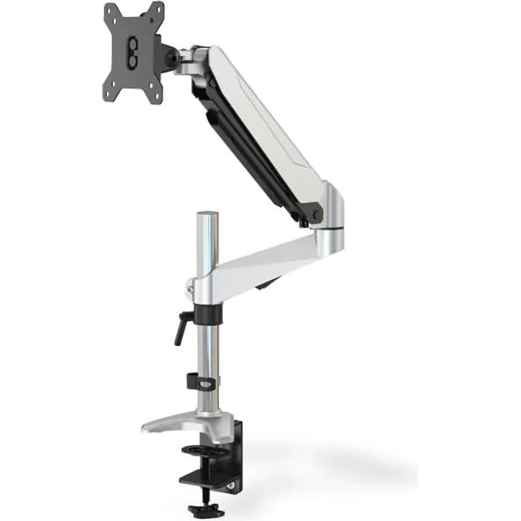 DIGITUS Monitor-Halterung - Klemme & Gasdruckfeder - 1 Monitor - Bis 27 Zoll - Bis 1x 8 kg - VESA 75 & 100 - Silber – Bild 2