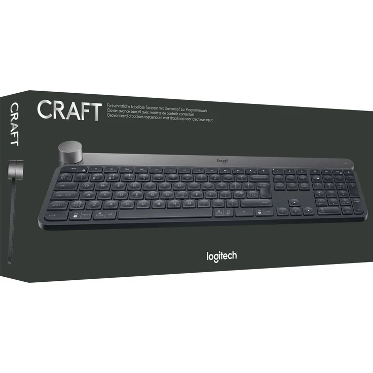 Logitech Craft Advanced with Creative Input Dial - Tastatur - hinterleuchtet - Bluetooth, 2.4 GHz - QWERTZ - Deutsch (920-008496) – Bild 6