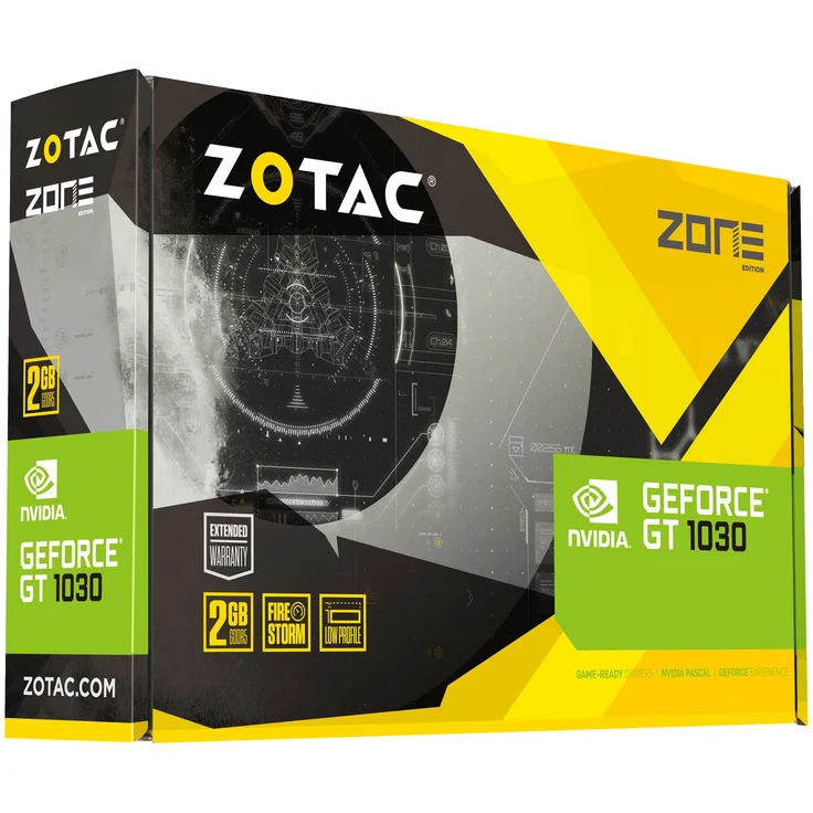 Zotac GeForce GT 1030 Zone Grafikkarte (NVIDIA GT 1030, 2GB GDDR5, 64bit, Base-Takt 1227 MHz - Boost-Takt 1468 MHz, 6 GHz, passiv gekühlt) – Bild 6