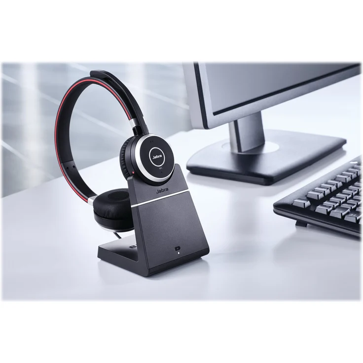 Jabra Evolve 65 MS Stereo Wireless-Bluetooth-Headset für PC-Smartphone-Tablet, telefonieren und Musik hören, Skype for Business zertifiziert, inkl. Ladestation – Bild 6