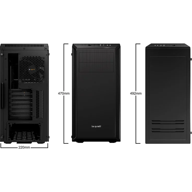 be quiet! PURE BASE 600 Window Schwarz, Midi Tower, mit Seitenfenster, ohne Netzteil (BGW21) – Bild 4