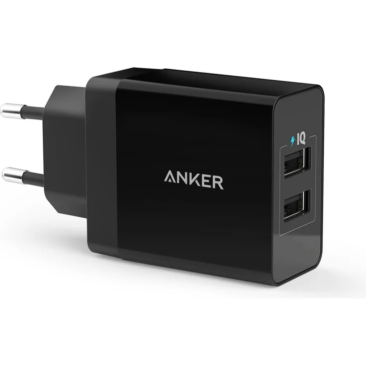 Anker 24 W 2-Port USB Wandladegerät, schwarz (A2021313) – Bild 1
