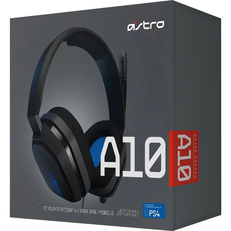 ASTRO A10 Gaming-Headset, ASTRO Audio, 3,5 mm Klinke, Flip-Stummschaltung, Bequeme Stoff-Ohrpolster, Leichtgewicht, Strapazierfähig, PC-Mac-Xbox One-PS4 - schwarz-blau – Bild 2