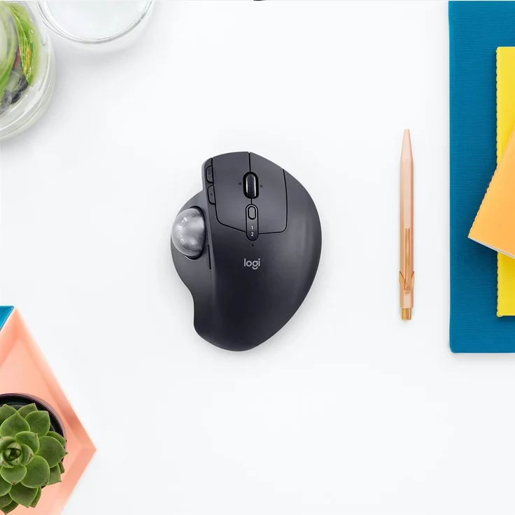 Logitech MX Ergo Kabellose Ergonomische Trackball-Maus, 2.4 GHz Verbindung via Unifying USB-Empfänger, 4-Monate Akkulaufzeit, Verstellbarer Winkel, Multi-Device, PC-Mac-iPadOS (910-005179) – Bild 14