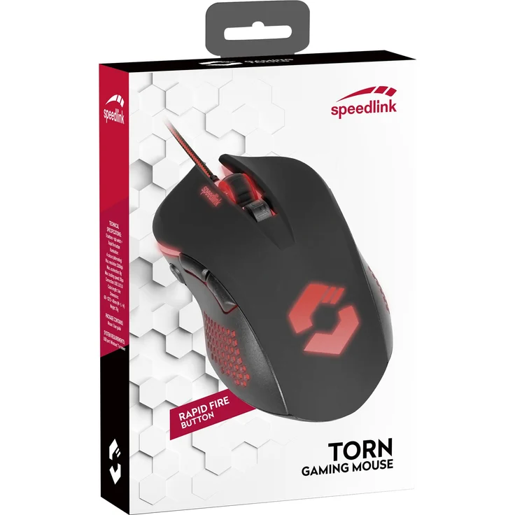 Speedlink 5-Tasten Gaming Maus PC-Computer - TORN Gaming Mouse USB (Schnellfeuertaste, bis zu 3.200 dpi, mit LED-Beleuchtung) schwarz – Bild 5