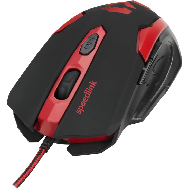 Speedlink XITO Gaming Mouse - 5 Tasten Maus für Büro, Home Office, mit dpi-Swtich bis zu 3200 dpi, Gummierte Oberfläche, Rutschfest, für PC, Notebook, Laptop, schwarz-rot – Bild 3