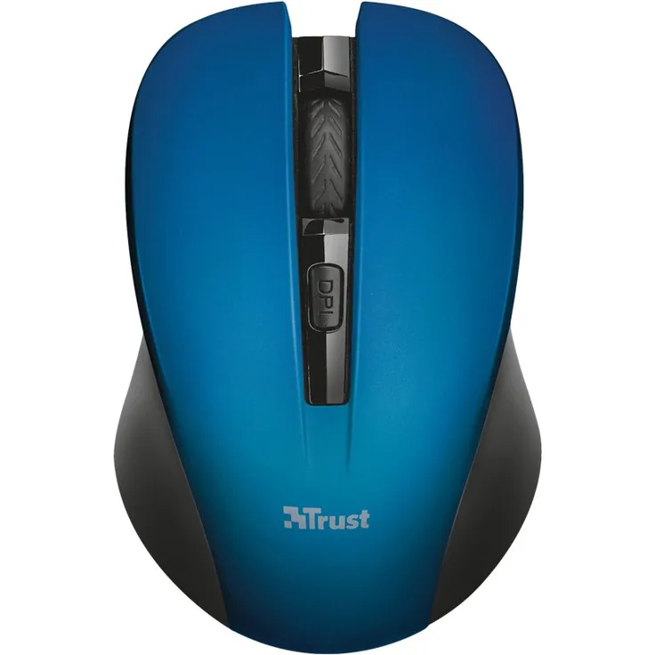 Trust Mydo Silent Kabellose optische Maus Funkmaus (ohne Klickgeräusche, DPI-Schalter bis zu 1800 DPI) blau