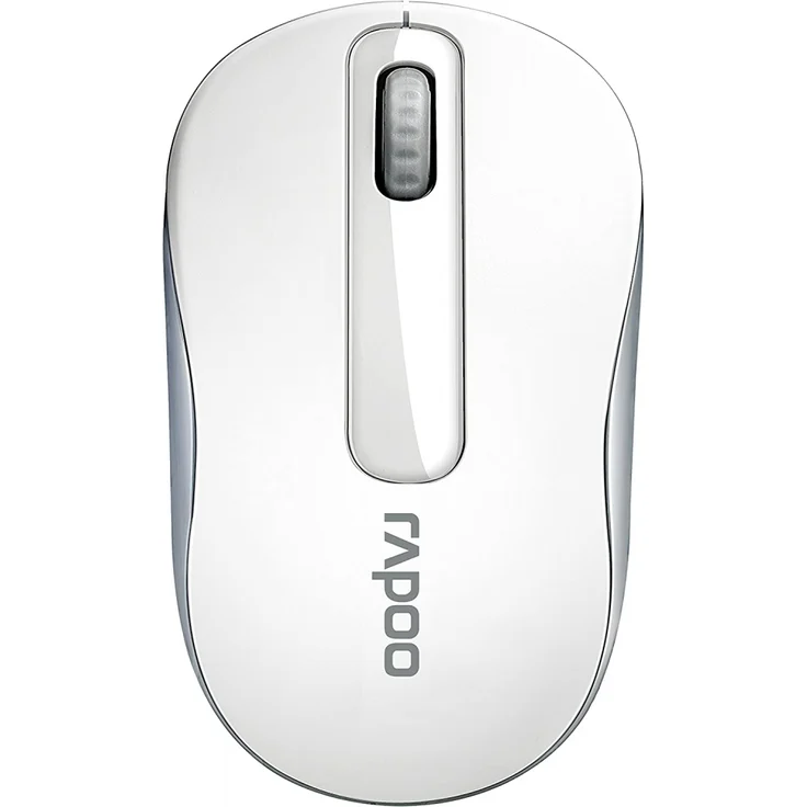 Rapoo M10+ kabellose Maus, 2,4 GHz Wireless via Nano-USB-Empfänger, 1000 DPI optischer Sensor, 12 Monate Batterielaufzeit, weiß – Bild 1