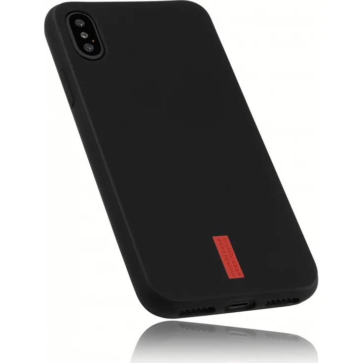 mumbi TPU Hülle schwarz mit Logo für Apple iPhone X/Xs