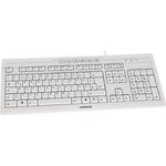 Cherry STREAM 3.0 Gummikuppel Tastatur - Kabel Kabelgebunden - Grau, Weiß - USB Schnittstelle - 105 Taste(n) - QWERTZ Keys Layout