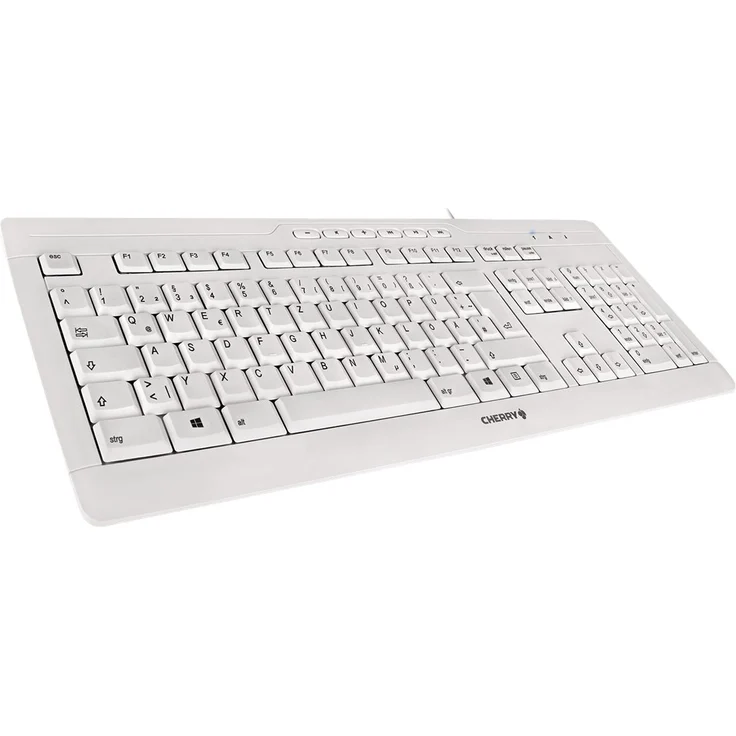 Cherry STREAM 3.0 Gummikuppel Tastatur - Kabel Kabelgebunden - Grau, Weiß - USB Schnittstelle - 105 Taste(n) - QWERTZ Keys Layout – Bild 3
