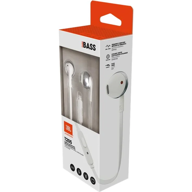 JBL Tune 205 In-Ear Kopfhörer mit Mikrofon, silber – Bild 9