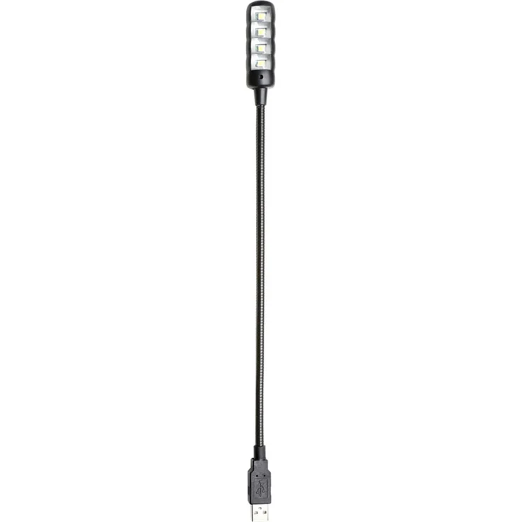 ah Stands SLED1ULTRAUSB Adam Hall SLED 1 Ultra USB Schwanenhalsleuchte mit 4 COB LEDs schwarz – Bild 2