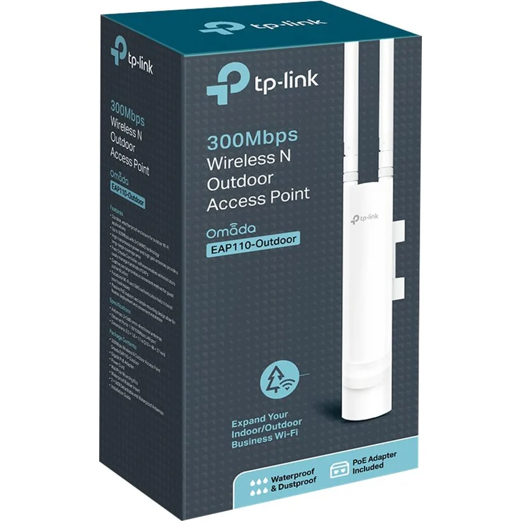 TP-Link EAP110 Outdoor N300 WLAN Access Point (300Mbit-s 2,4GHz mit 2 2-MIMO, unterstützt passives PoE, hohe Reichweit, IP65-Zertifizierung wetterfestes Gehäuse) weiß – Bild 3