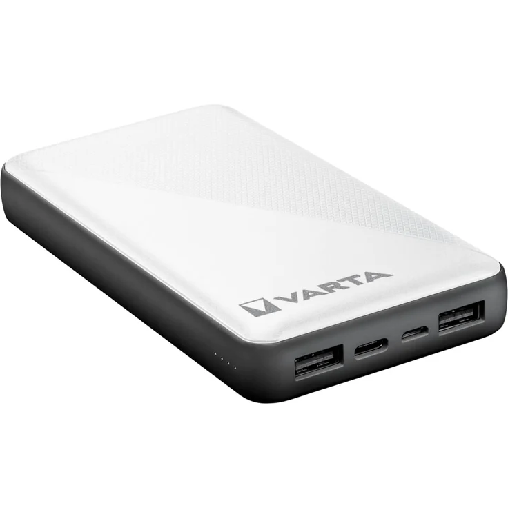 VARTA Power Bank Energy, 15000 mAh, mit 4 Anschlüssen (1x Micro USB, 2x USB A, 1x USB C), kompatibel mit Tablets & Smartphones, inkl. Micro USB Ladekabel, weiß – Bild 3