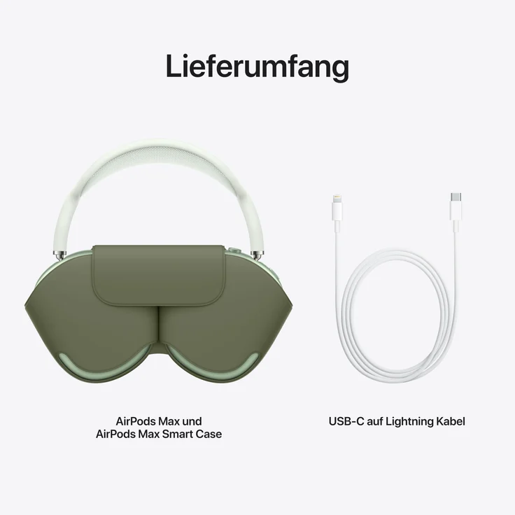 Apple AirPods Max, Siri Over-Ear-Kopfhörer mit Bluetooth, Mikrofon, Noise Cancelling, geeignet für iPhone, grün – Bild 7