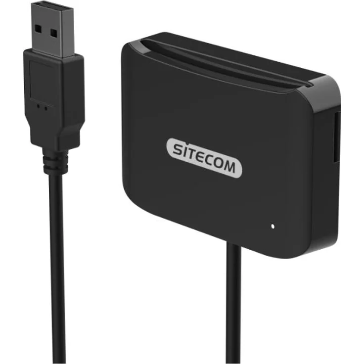 Sitecom USB-Ausweisleser eID mit MicroSD-Steckplatz, USB-A-Anschluss, 480 Mbit/s, kompatibel mit Windows und macOS