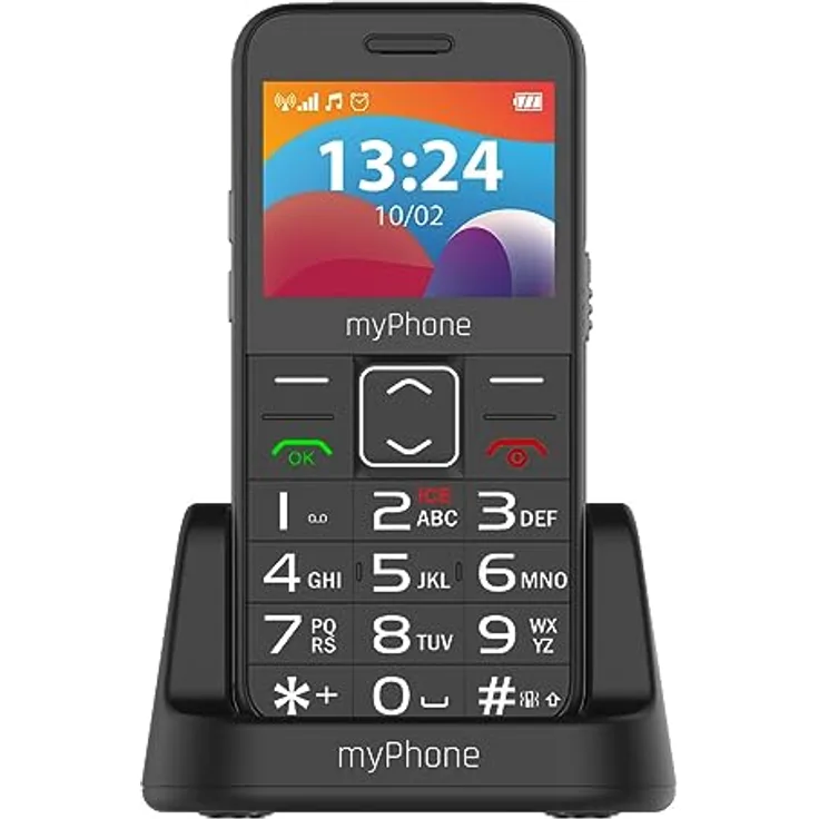 myPhone Halo 3 LTE Robustes Mobiltelefon für Senioren mit Ladestation großer 1400 mAh Akku SOS-Taste und Taschenlampe
