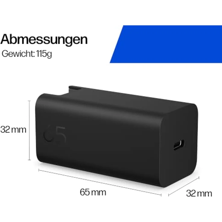 HP CS9V8AA, 100W Gallium Nitride Wall Charger mit 2 m USB-C®-Kabel, schwarz, effizientes und sicheres Laden – Bild 6