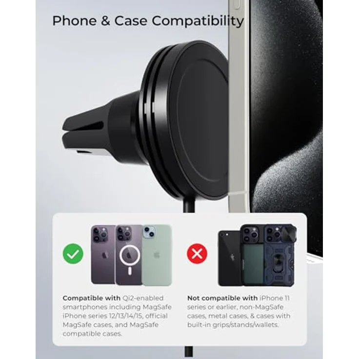 iOttie Velox Mini Qi2, Smartphone Halterung mit starkem Magnet und 15W kabellosem Laden, schwarz – Bild 5