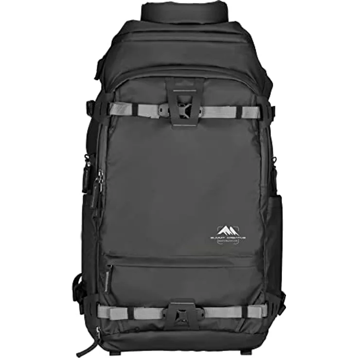 Summit Creative Tenzing Rolltop Backpack 50l Black, robuster wasserabweisender Fotorucksack mit Alurahmen und Laptopfach bis 16"
