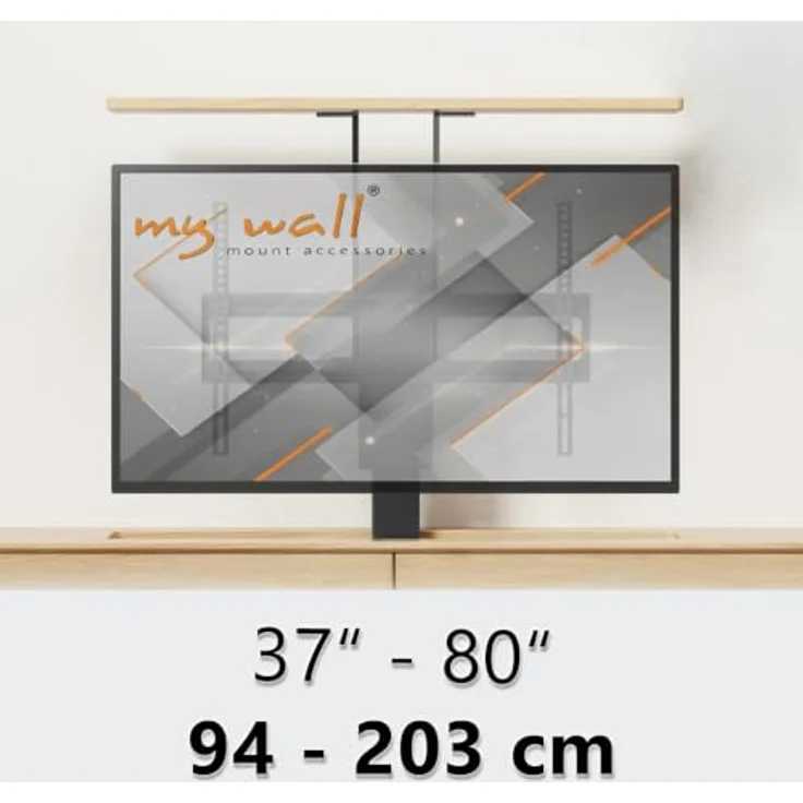 my wall TV-Ständer HP67-2L, elektrisch drehbar und höhenverstellbar für Fernseher bis 80 Zoll, 360° Drehfunktion, Steuerung per Sprachbefehlen, Tragkraft bis 60 kg – Bild 7