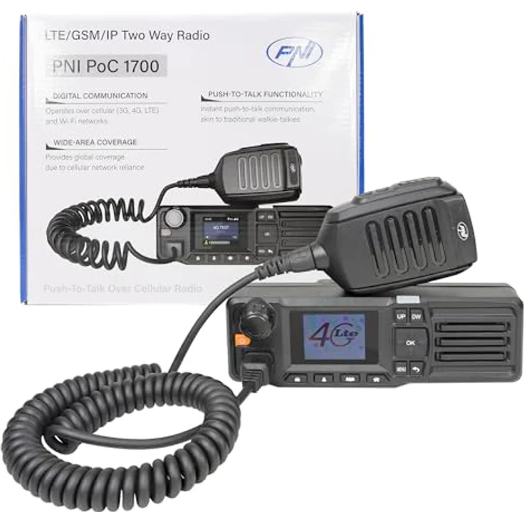 PNI PoC 1700, Radiosender mit GSM 4G LTE, Wi-Fi 2,4 GHz, Android OS, 1,77 Zoll Farbbildschirm, IP54, 12 V – Bild 2