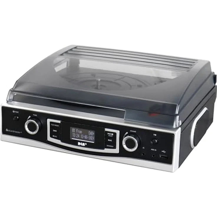 Soundmaster Plattenspieler PL590SW, mit DAB+/UKW Stereoradio u. Encoding, in Schwarz – Bild 2