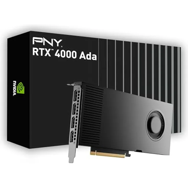 PNY NVIDIA RTX 4000 ADA GEN PCI-EXP, Grafikkarte mit 20 GB GDDR6 und 4 DisplayPort Anschlüssen