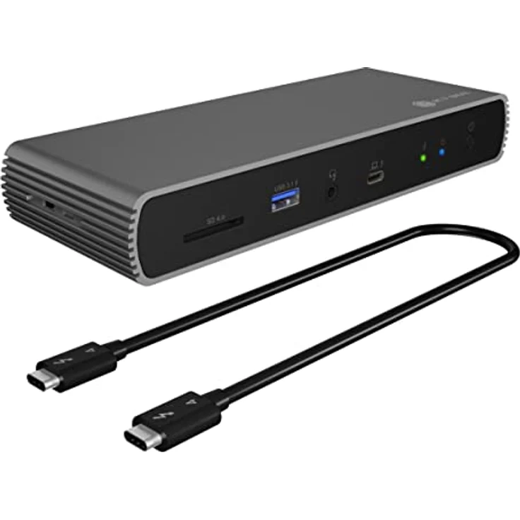 ICY Box Thunderbolt 4 Docking Station (10-in-1) für 2 Monitore (4K 60Hz) oder 1 Monitor (8K 30Hz), 2X TB4 Ports (40Gbit/s), 4X USB 3.1, USB-C, 1x HDMI, 96W PD für Laptop/Mac, LAN, Audio, SD, 60988 – Bild 1