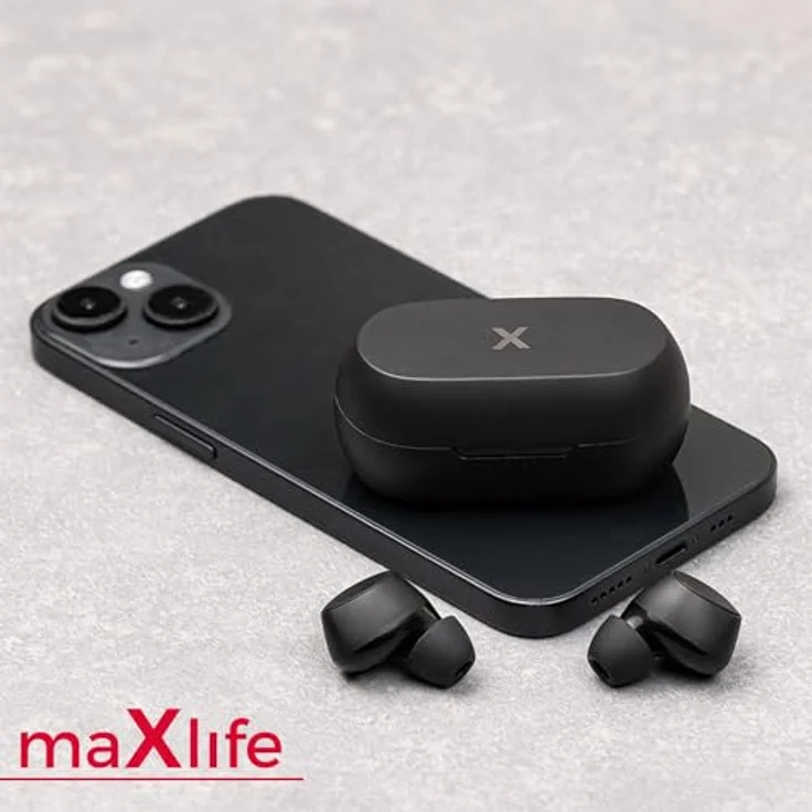 FOREVER Maxlife MXBE-04 TWS, Kabellose Bluetooth 5.3 In-Ear Ohrhörer mit Touch-Steuerung und Tragbarem Ladecase, Schwarz – Bild 4